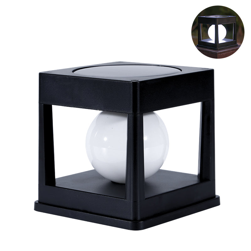 2LED Outdoor Solar Lawn Light Waterproof Column Head Light