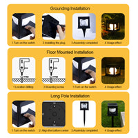 2LED Outdoor Solar Lawn Light Waterproof Column Head Light