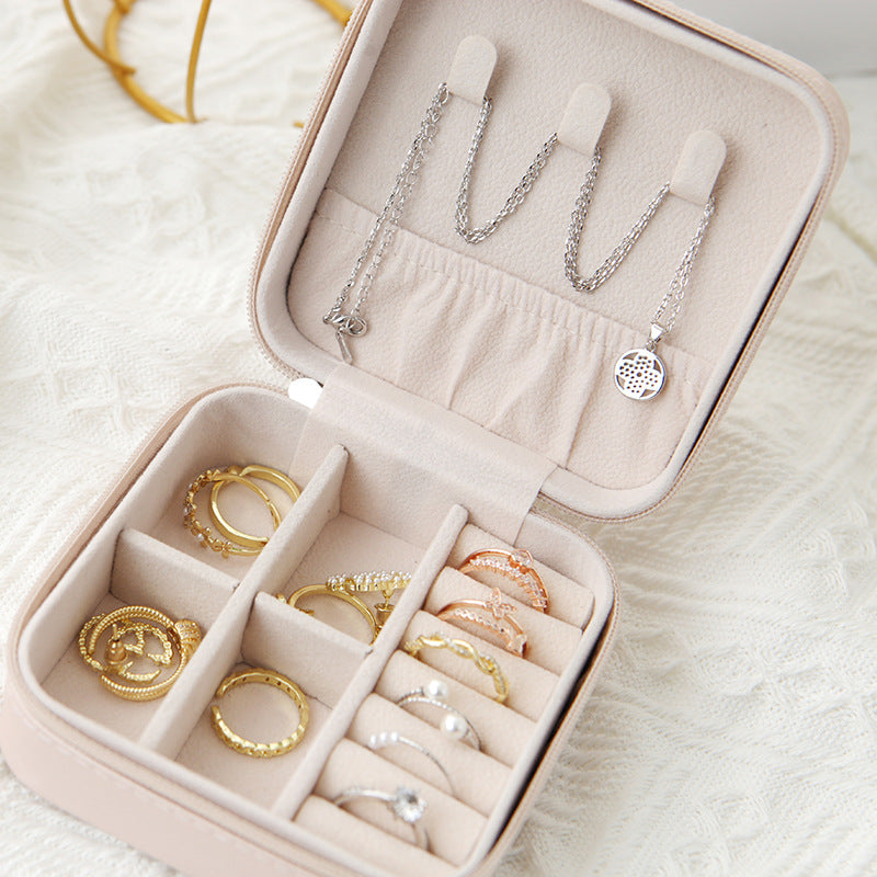 Single Layer Storage Box Ladies Travel Leather Jewelry Box