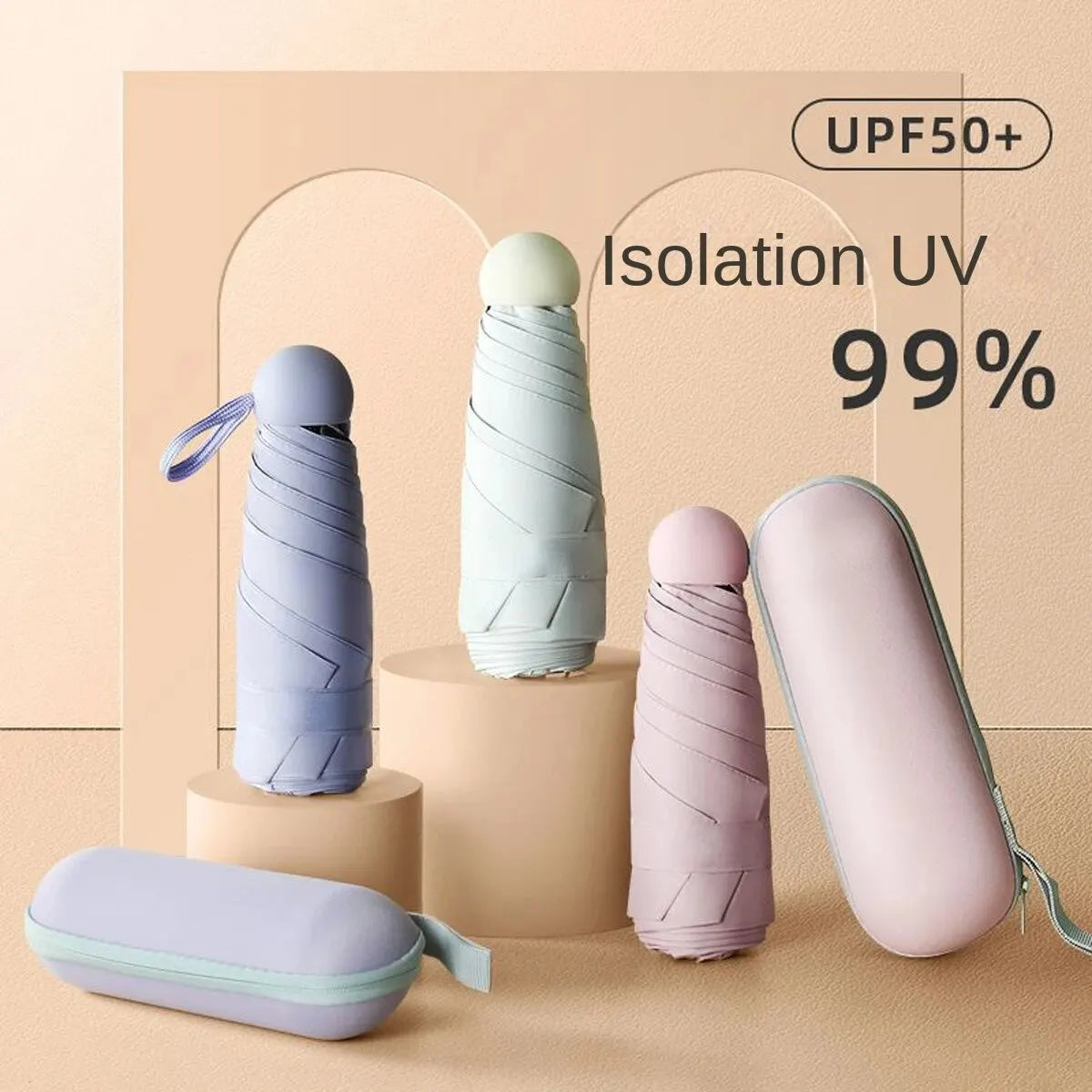 Portable Mini Sunshade Sunscreen Rain Umbrella