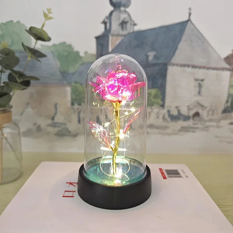 Eternal Rose LED Foil Flower Valentines Day Gift for Girlfriend