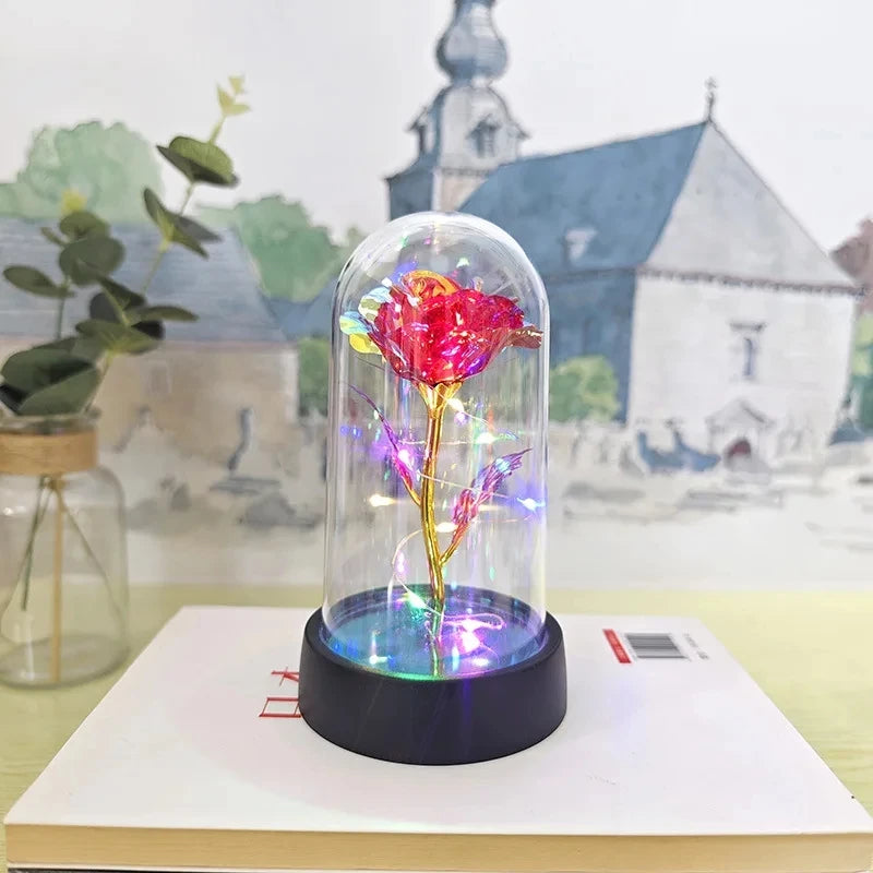 Eternal Rose LED Foil Flower Valentines Day Gift for Girlfriend