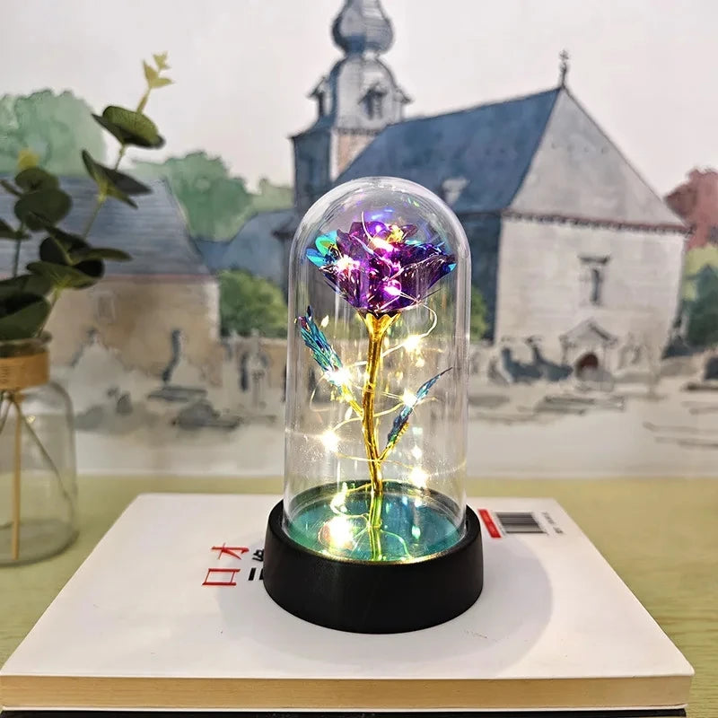 Eternal Rose LED Foil Flower Valentines Day Gift for Girlfriend