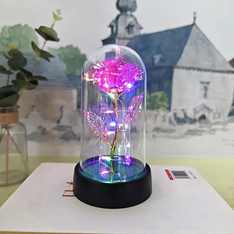 Eternal Rose LED Foil Flower Valentines Day Gift for Girlfriend