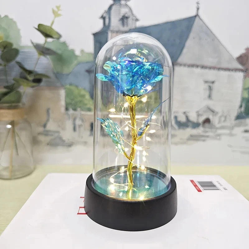 Eternal Rose LED Foil Flower Valentines Day Gift for Girlfriend