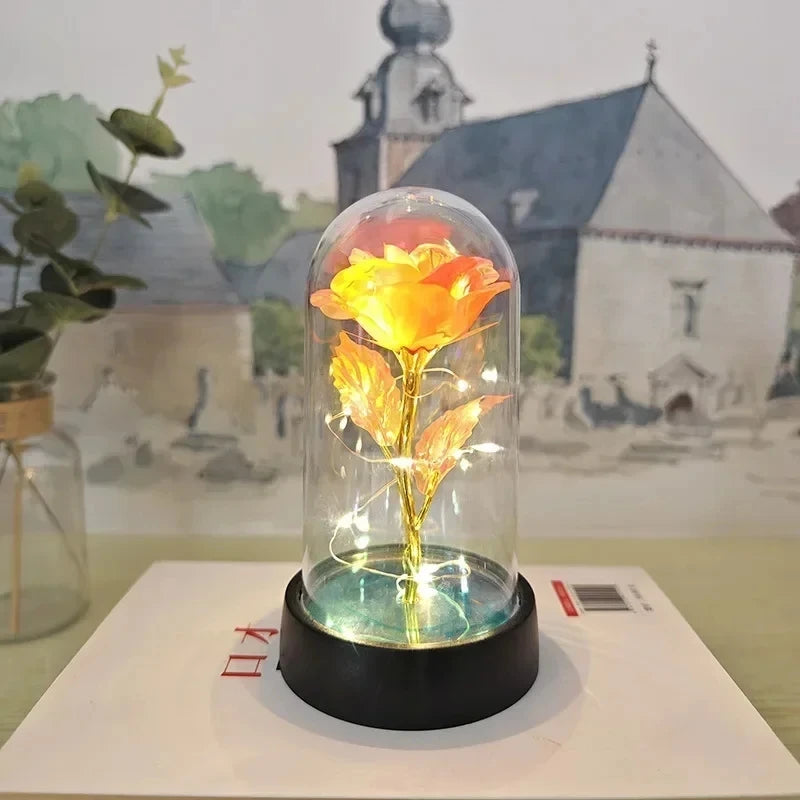 Eternal Rose LED Foil Flower Valentines Day Gift for Girlfriend