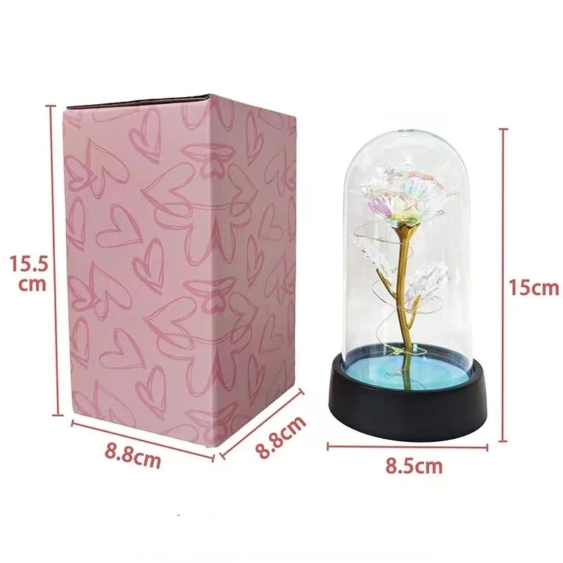 Eternal Rose LED Foil Flower Valentines Day Gift for Girlfriend