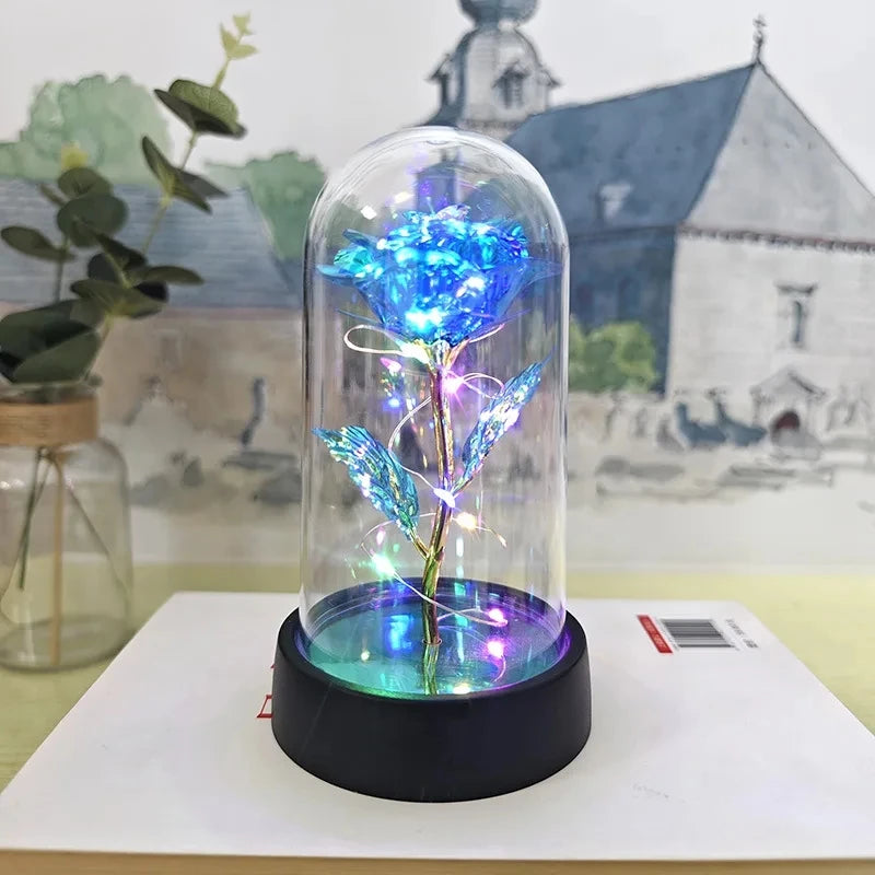 Eternal Rose LED Foil Flower Valentines Day Gift for Girlfriend