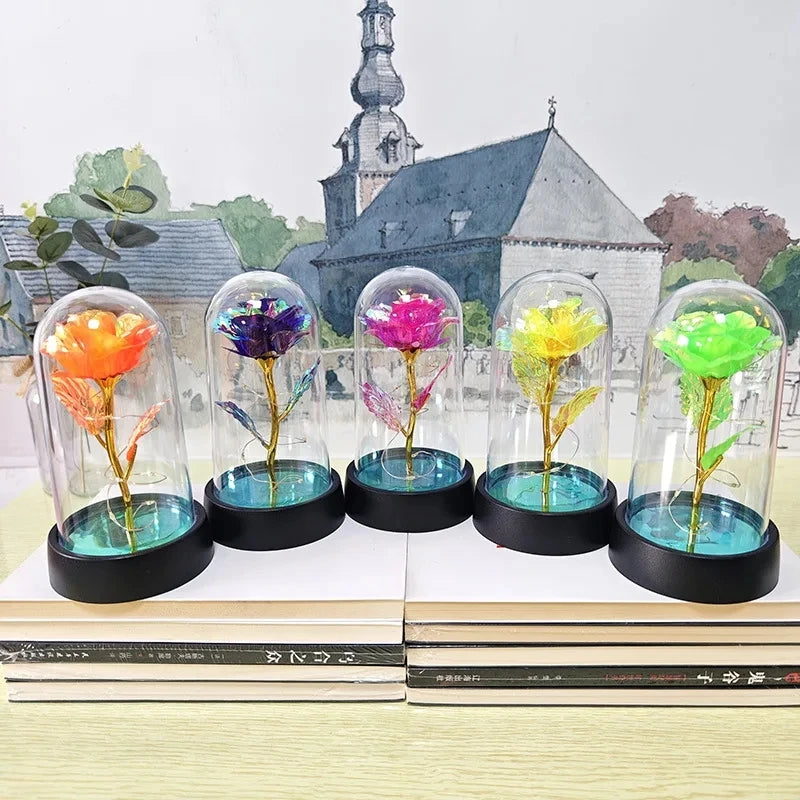 Eternal Rose LED Foil Flower Valentines Day Gift for Girlfriend