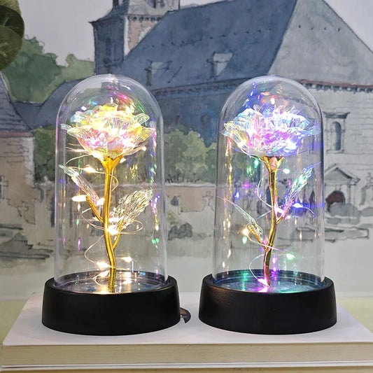 Eternal Rose LED Foil Flower Valentines Day Gift for Girlfriend