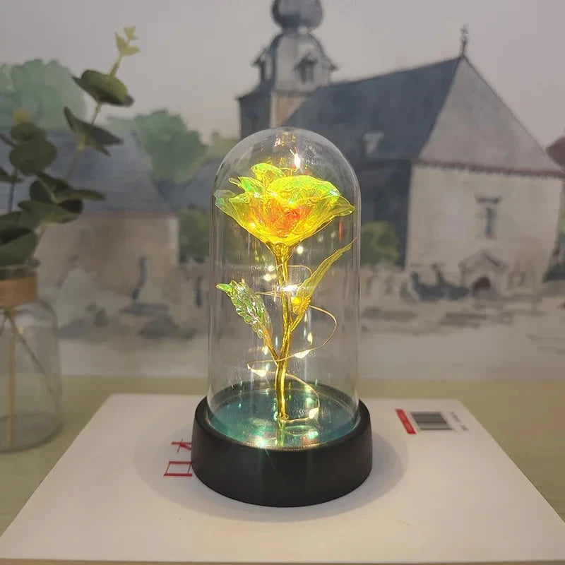 Eternal Rose LED Foil Flower Valentines Day Gift for Girlfriend