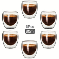 Heat Insulation Transparent Double Wall Glass Cup