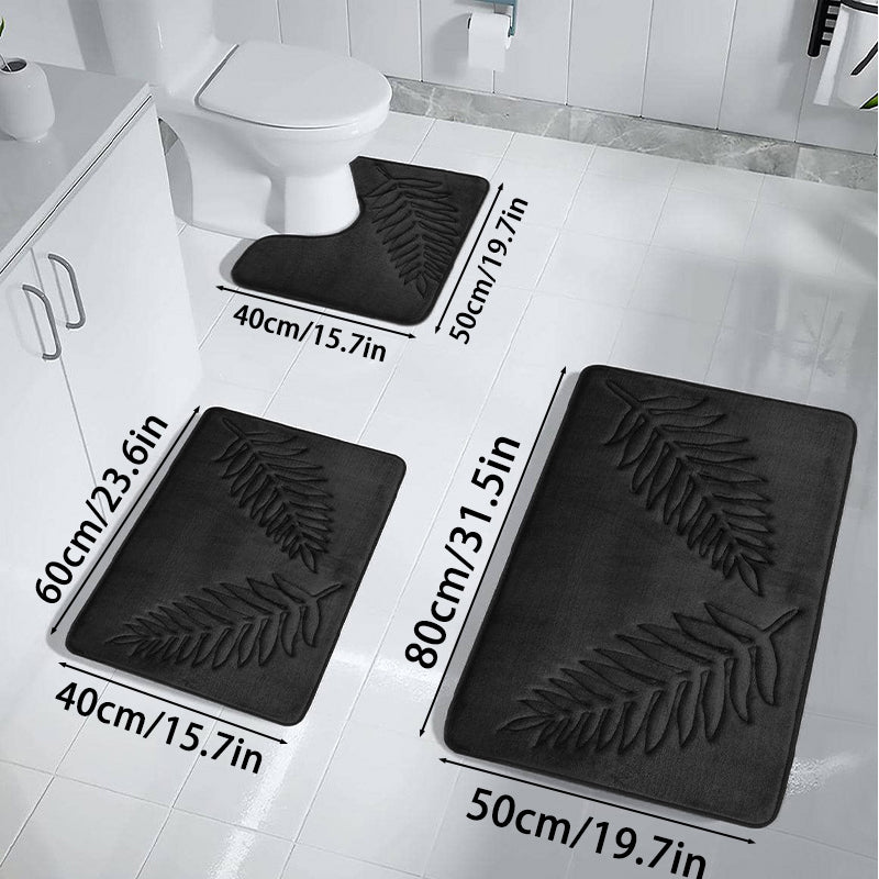 3pcs Set Nonslip Soft Quick Dry Bathroom Soft Rugs