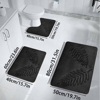 3pcs Set Nonslip Soft Quick Dry Bathroom Soft Rugs