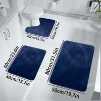 3pcs Set Nonslip Soft Quick Dry Bathroom Soft Rugs