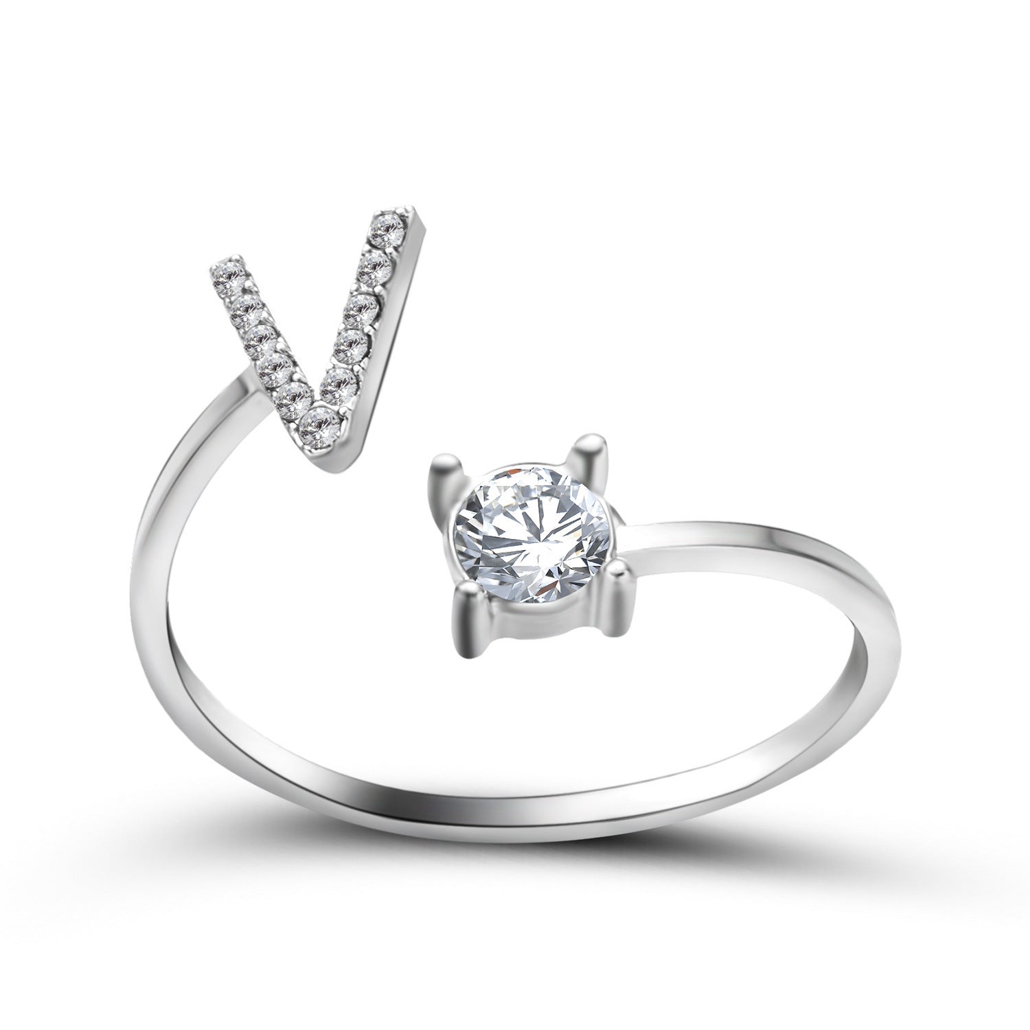 Adjustable 26 Initial Letter Ring Fashion Jewelry For Women