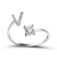 Adjustable 26 Initial Letter Ring Fashion Jewelry For Women