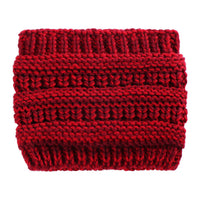 Women Head Wrap Ponytail Beanies Hat Winter Warm Ear Warmer