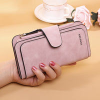 New Buckle Women's Long Wallet Three Fold Fashion Women