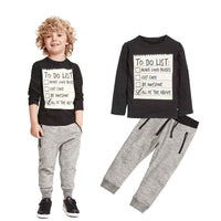Cotton Long Sleeves T-shirt Pants 2 pcs Suit For 3-7 Years