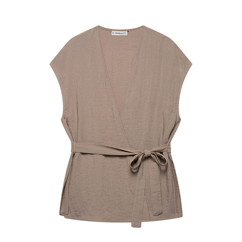 Kimono Vest Bell-bottom Pants Suit