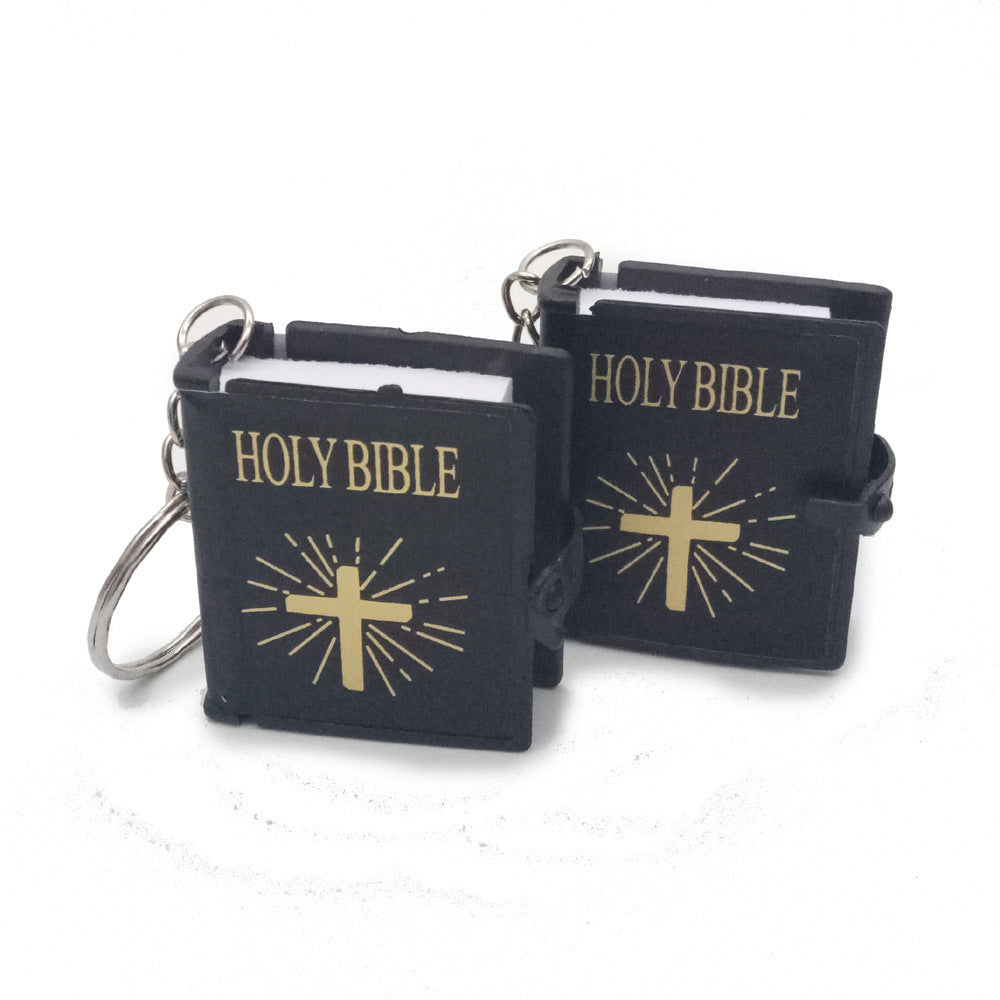 Mini English HOLY BIBLE Key Chains Real Paper Readable