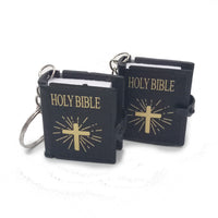Mini English HOLY BIBLE Key Chains Real Paper Readable
