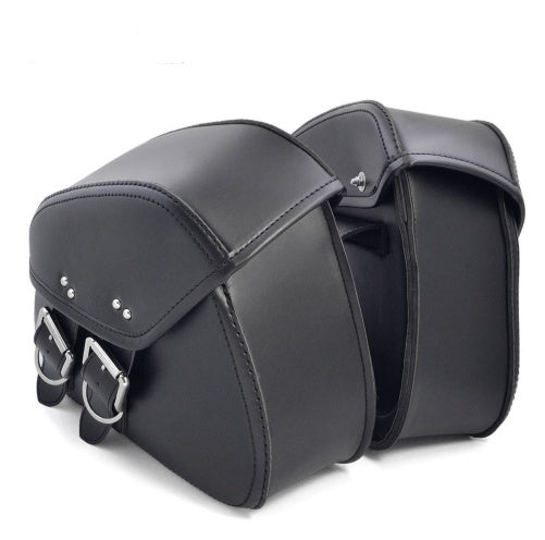 Black PU Leather Luggage Bags Motorcycle Saddlebags