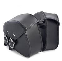 Black PU Leather Luggage Bags Motorcycle Saddlebags