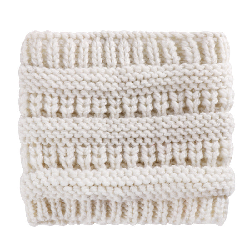 Women Head Wrap Ponytail Beanies Hat Winter Warm Ear Warmer