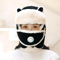 Simple Anti-fog Girl Bomber Hats Caps Wome