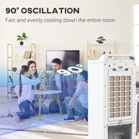 HOMCOM Evaporative Air Cooler With Ice Packs, 3-In-1 Ice Cooling Fan