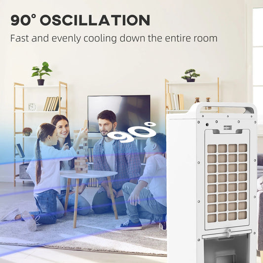 HOMCOM Evaporative Air Cooler With Ice Packs, 3-In-1 Ice Cooling Fan