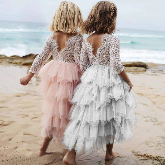 Children's Skirt Lace Long-sleeved Girls