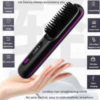 S7 Portable Cordless Hair Straightening Brush With LED Display