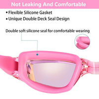 Clear Comfortable Swimming Goggles UV- Anti-Fog Swim Glasses Mirror & Kids