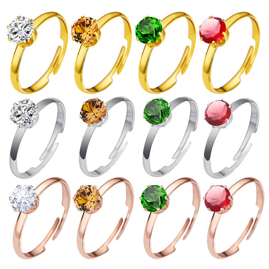 Ring 18K Gold Plating Mini Drill Ins Fashion Personality