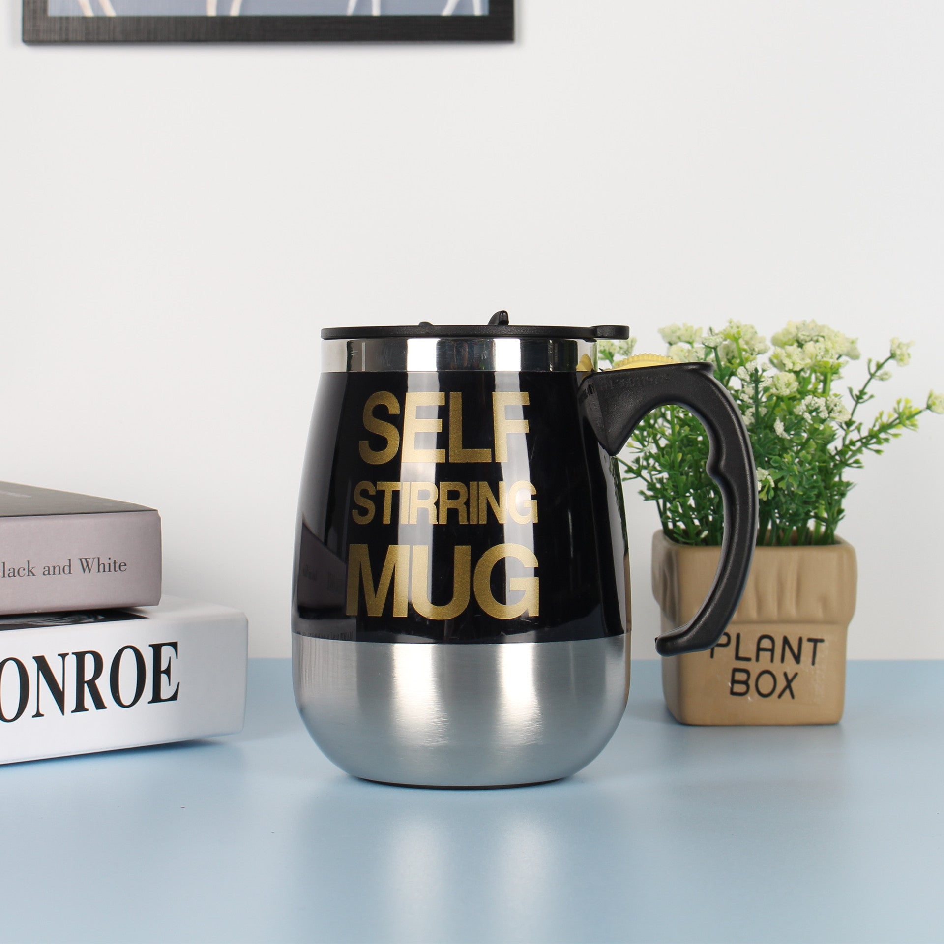 Electric Self Stirring Coffee Mug Cup Stainless Steel Automatic