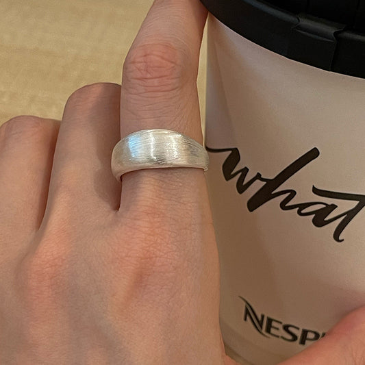 Frosted Brushed Wide Surface Simple Bracelet Ring Ins Cold Style
