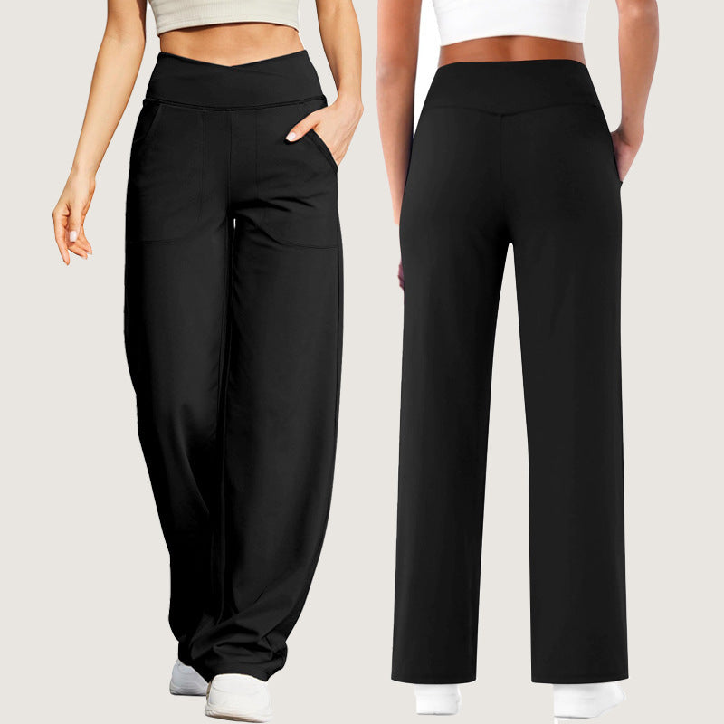 V Waist Cross With Pocket Fitness Sports Yoga Casual Pants