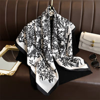 Fashion Printed Silk Scarf Twill Silk High Quality Square Scarf