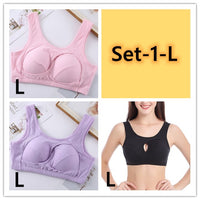 Plus Size Women Bra Ladies Cotton Quake-Proof Underwear Sleep