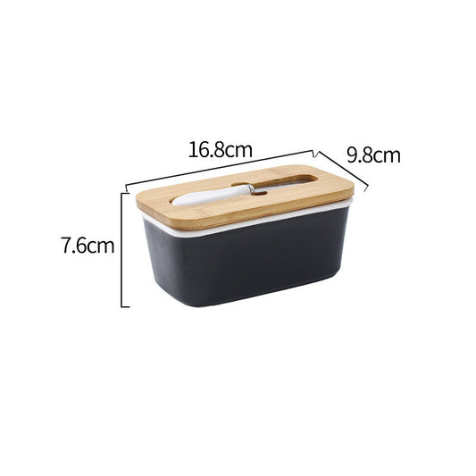 Ceramic Butter Box With Lid And Knife Sealed Storage AMI Cart