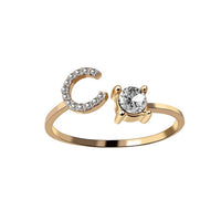 Adjustable 26 Initial Letter Ring Fashion Jewelry For Women