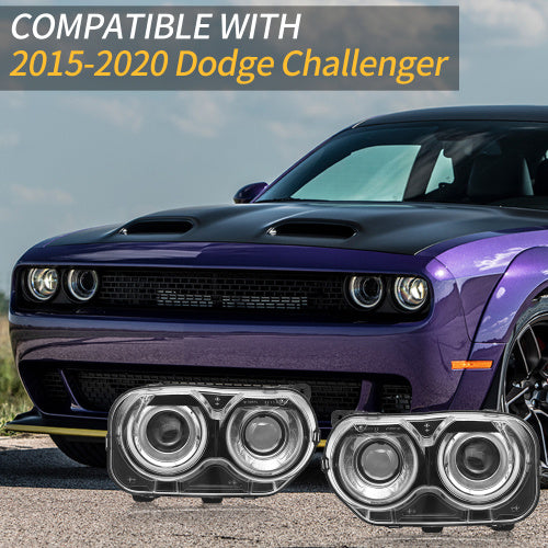 Headlights Assembly Fit For 2015 2016 2017 2018 2019 2020 Dodge Challenger,