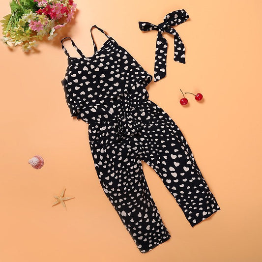 Summer Kids Girls Clothing Sets Cotton Sleeveless