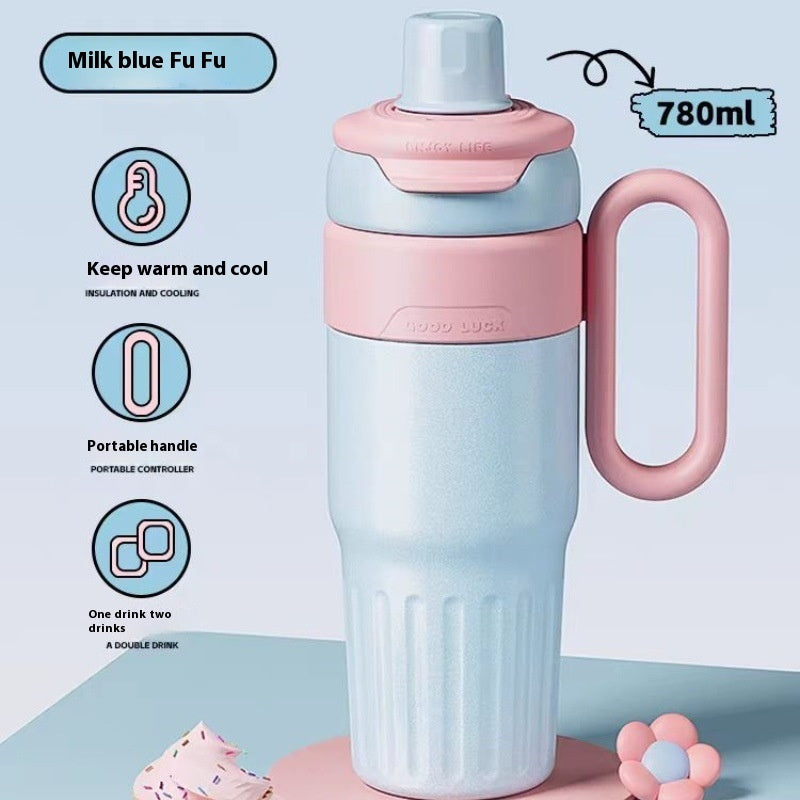 780ml Gradient Double Drink Thermal Cup Stainless Steel