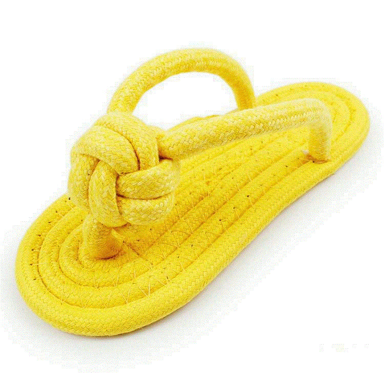 Pet multicolor cotton rope clip foot slippers toy
