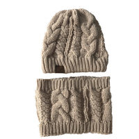 Autumn Winter Women's Hat Caps Knitted Warm ring Scarf