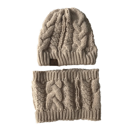 Autumn Winter Women's Hat Caps Knitted Warm ring Scarf